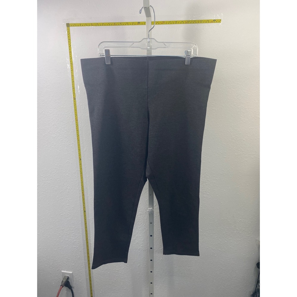 Worthington Womens XL Gray Heather Pull On High Rise Cropped Leggings Pants